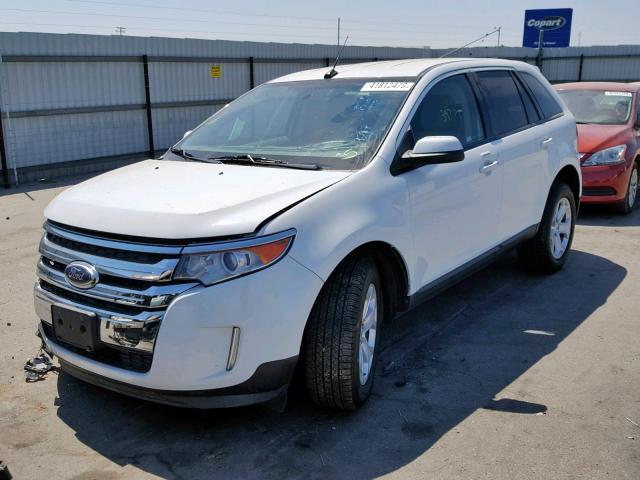 2FMDK3JC5EBB39287 - 2014 FORD EDGE SEL WHITE photo 2