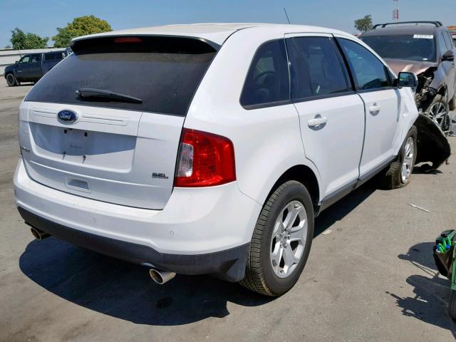 2FMDK3JC5EBB39287 - 2014 FORD EDGE SEL WHITE photo 4