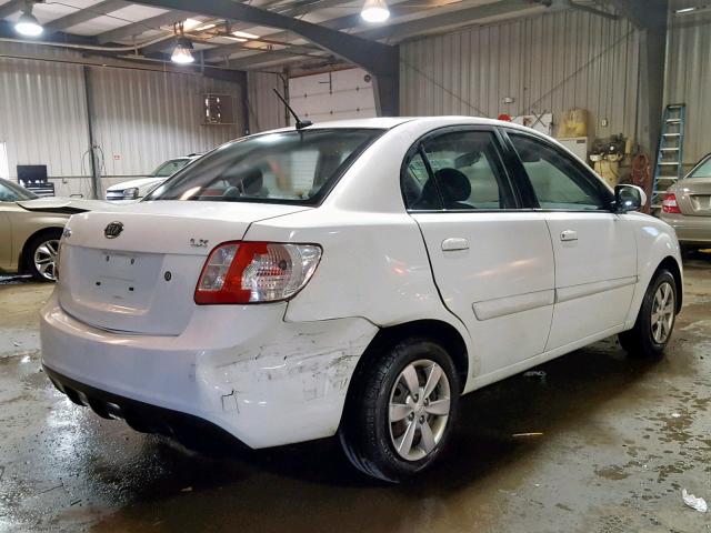 KNADH4A34A6683200 - 2010 KIA RIO LX WHITE photo 4