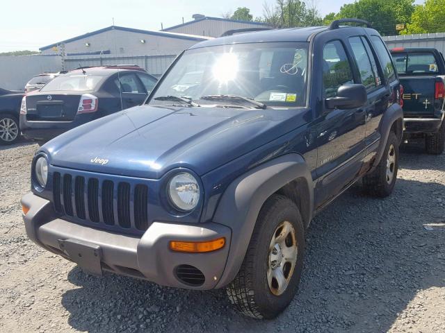 1J4GL48K54W247773 - 2004 JEEP LIBERTY SP BLUE photo 2