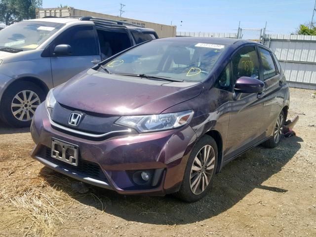 3HGGK5G89FM725329 - 2015 HONDA FIT EX BURGUNDY photo 2