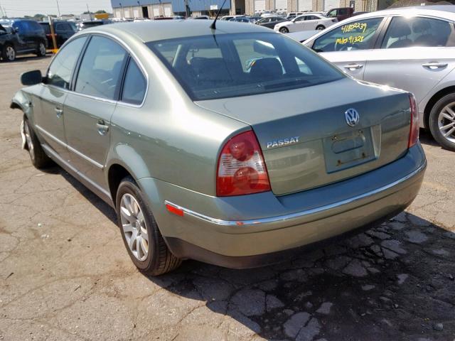 WVWPD63B53P383478 - 2003 VOLKSWAGEN PASSAT GLS GREEN photo 3