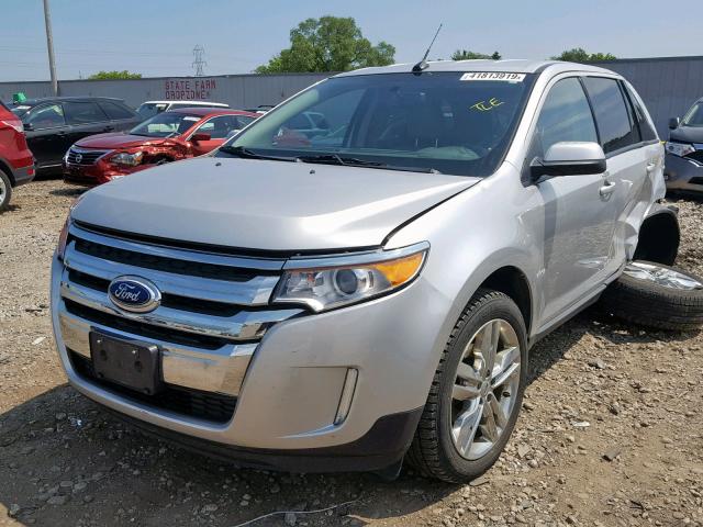 2FMDK3JC1DBA82794 - 2013 FORD EDGE SEL SILVER photo 2