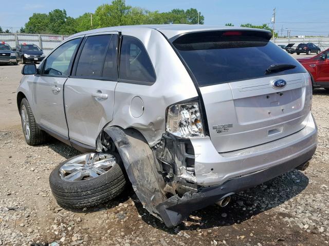 2FMDK3JC1DBA82794 - 2013 FORD EDGE SEL SILVER photo 3