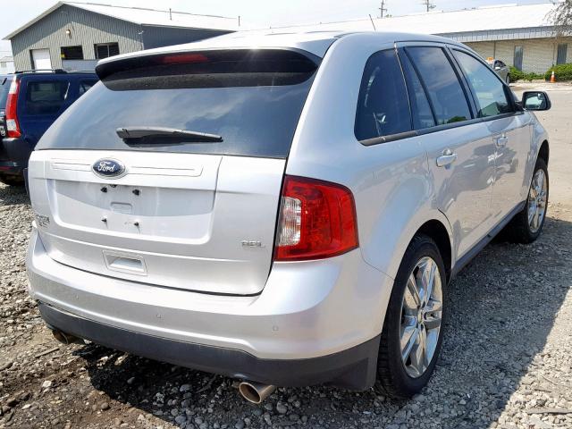 2FMDK3JC1DBA82794 - 2013 FORD EDGE SEL SILVER photo 4