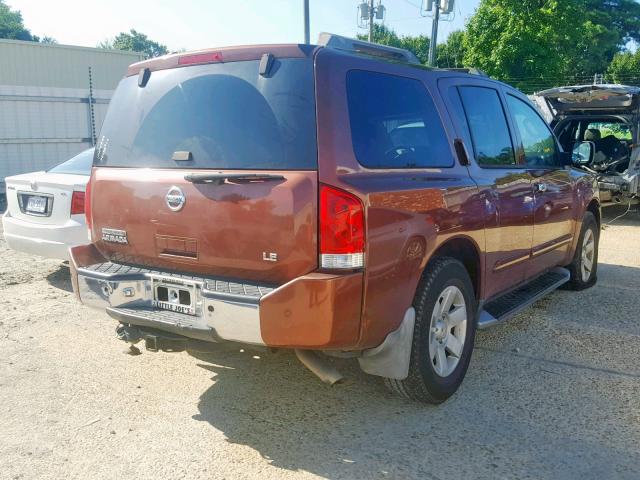 5N1AA08B44N709770 - 2004 NISSAN ARMADA SE MAROON photo 4