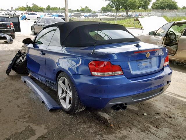 WBAUN93528VF55707 - 2008 BMW 135 I BLUE photo 3