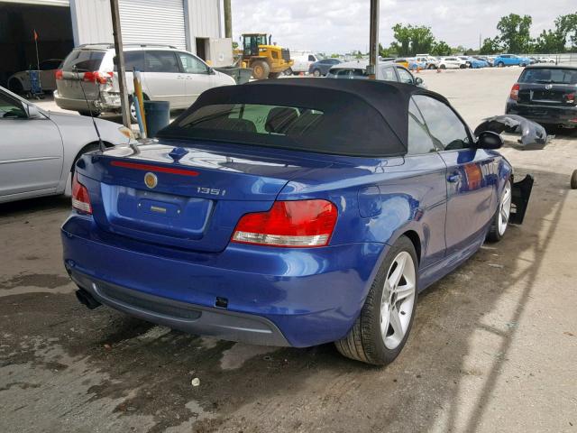 WBAUN93528VF55707 - 2008 BMW 135 I BLUE photo 4