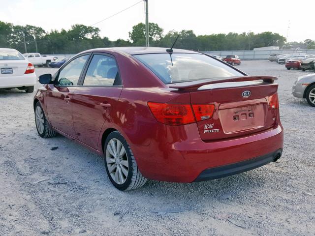 KNAFW4A33A5095163 - 2010 KIA FORTE SX MAROON photo 3