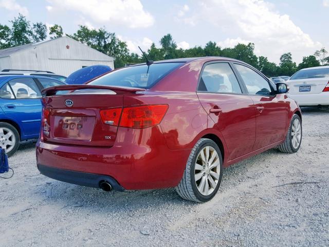 KNAFW4A33A5095163 - 2010 KIA FORTE SX MAROON photo 4