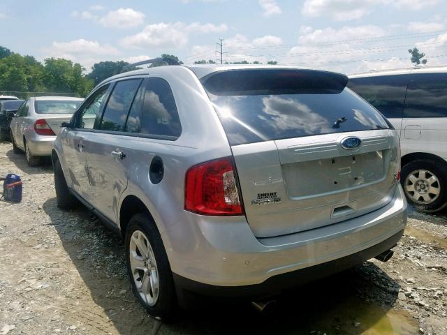 2FMDK4JC4DBC27154 - 2013 FORD EDGE SEL SILVER photo 3