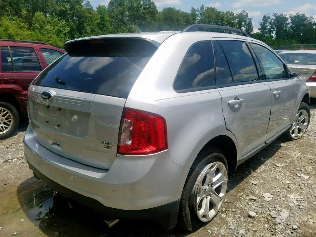 2FMDK4JC4DBC27154 - 2013 FORD EDGE SEL SILVER photo 4