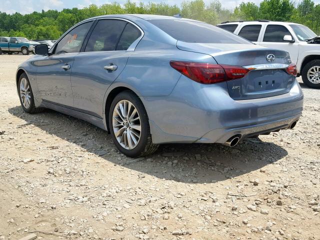 JN1EV7AR1KM556961 - 2019 INFINITI Q50 LUXE BLUE photo 3