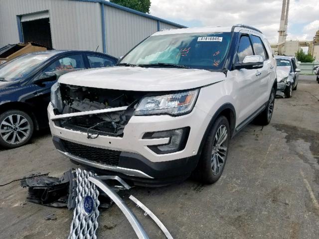 1FM5K8HT5HGC04997 - 2017 FORD EXPLORER P WHITE photo 2