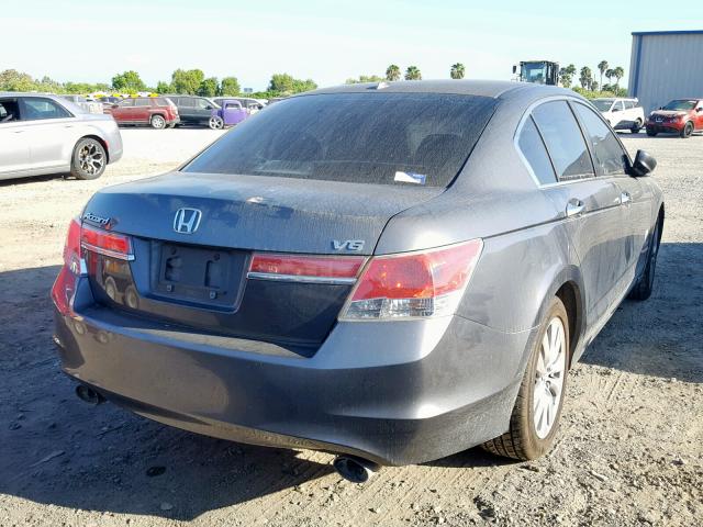 5KBCP3F82BB003673 - 2011 HONDA ACCORD EXL GRAY photo 4