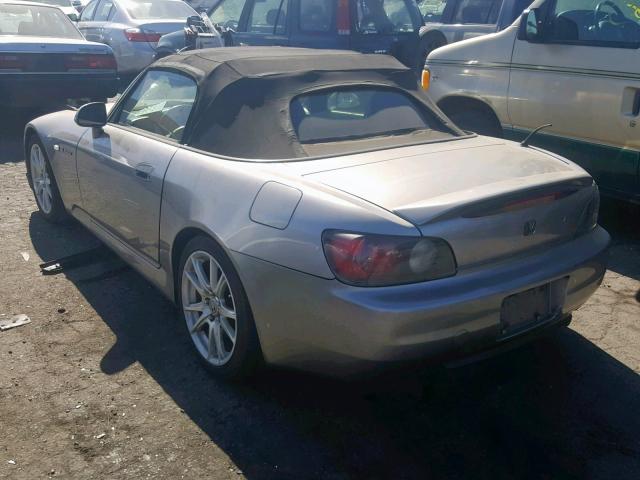 JHMAP1140YT005828 - 2000 HONDA S2000 GRAY photo 3