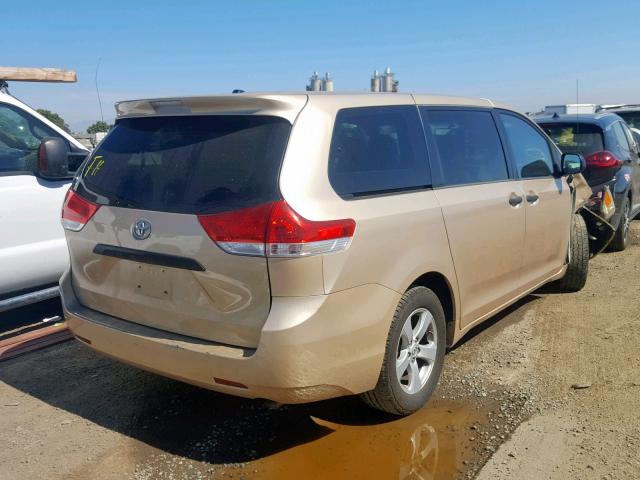 5TDZK3DC3DS301193 - 2013 TOYOTA SIENNA GOLD photo 4