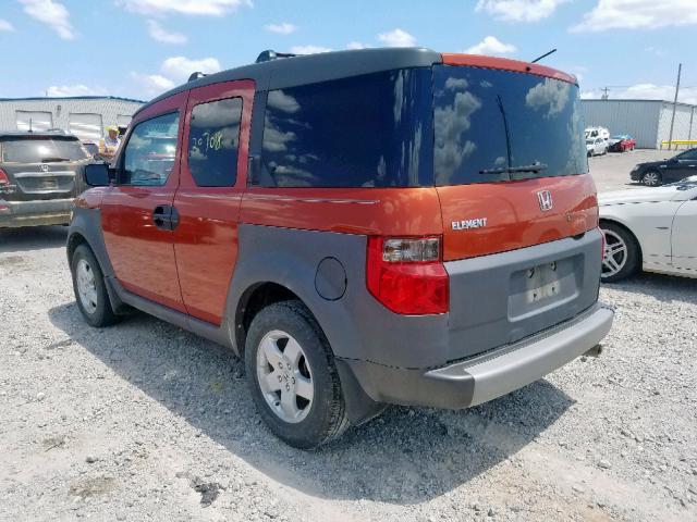 5J6YH17504L000288 - 2004 HONDA ELEMENT EX ORANGE photo 3