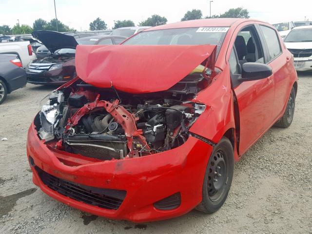 JTDKTUD30CD513709 - 2012 TOYOTA YARIS RED photo 2