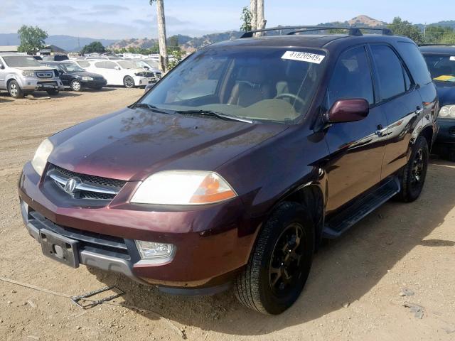 2HNYD188X1H514775 - 2001 ACURA MDX TOURIN BURGUNDY photo 2