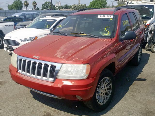 1J4GW58N84C217272 - 2004 JEEP GRAND CHER MAROON photo 2