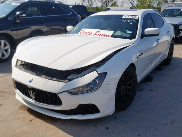 ZAM57XSA6E1084306 - 2014 MASERATI GHIBLI WHITE photo 2