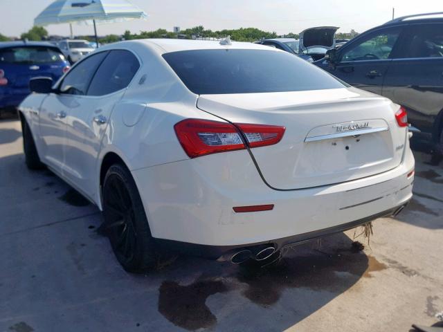 ZAM57XSA6E1084306 - 2014 MASERATI GHIBLI WHITE photo 3