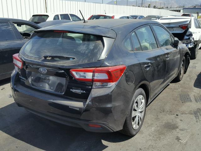 4S3GTAA67J3722564 - 2018 SUBARU IMPREZA BLACK photo 4