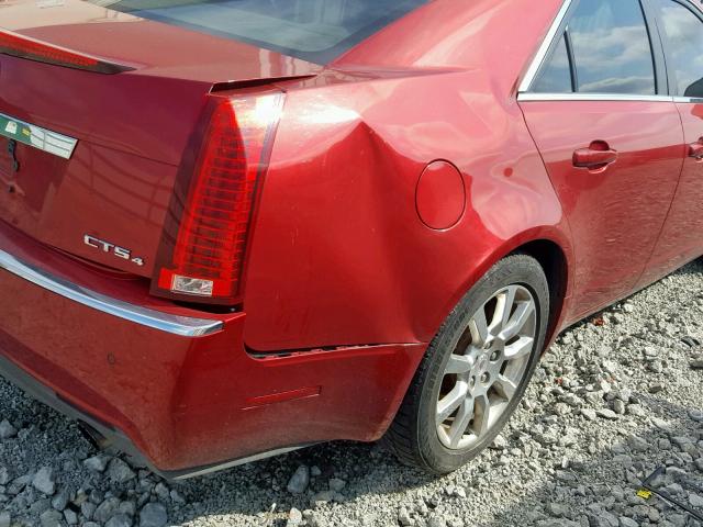 1G6DP57V080113067 - 2008 CADILLAC CTS HI FEA BURGUNDY photo 10