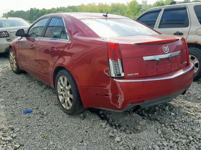 1G6DP57V080113067 - 2008 CADILLAC CTS HI FEA BURGUNDY photo 3