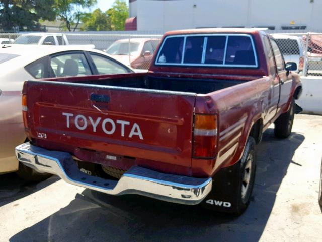 JT4VN13D0M5058291 - 1991 TOYOTA PICKUP 1/2 RED photo 4