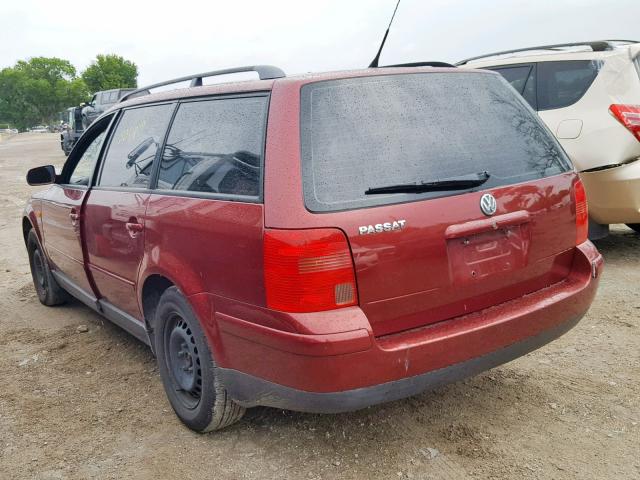 WVWNA63B8WE436237 - 1998 VOLKSWAGEN PASSAT GLS RED photo 3