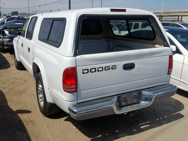 1B7HL48N32S661613 - 2002 DODGE DAKOTA QUA WHITE photo 3