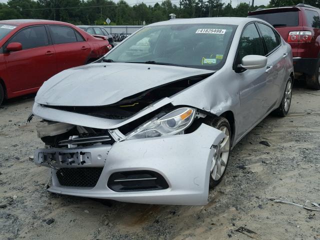 1C3CDFBHXDD147243 - 2013 DODGE DART SXT SILVER photo 2