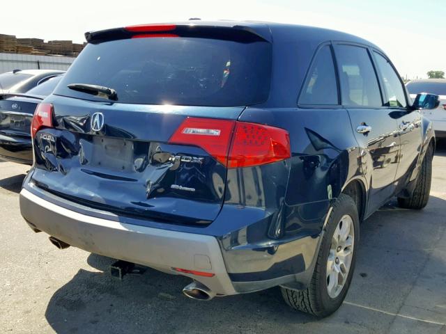 2HNYD28279H522054 - 2009 ACURA MDX BLUE photo 4