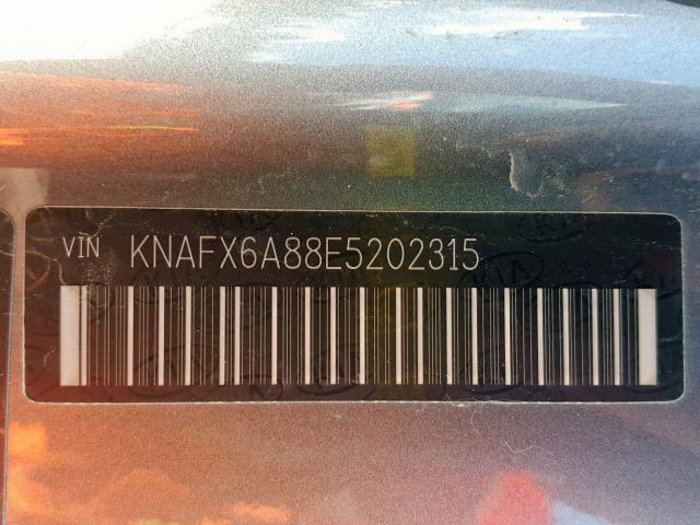 KNAFX6A88E5202315 - 2014 KIA FORTE EX GRAY photo 10