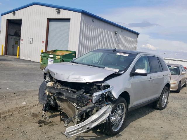 2FMDK4JC8DBB54614 - 2013 FORD EDGE SEL SILVER photo 2