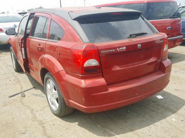 1B3HB48A89D136174 - 2009 DODGE CALIBER SX RED photo 3