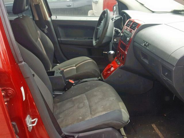 1B3HB48A89D136174 - 2009 DODGE CALIBER SX RED photo 5