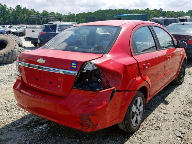 KL1TD566X7B153288 - 2007 CHEVROLET AVEO BASE Қызыл фото 4