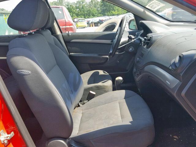KL1TD566X7B153288 - 2007 CHEVROLET AVEO BASE Қызыл фото 5
