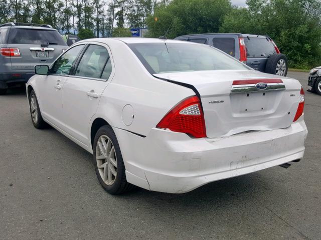 3FAHP0JA2CR106174 - 2012 FORD FUSION SEL WHITE photo 3