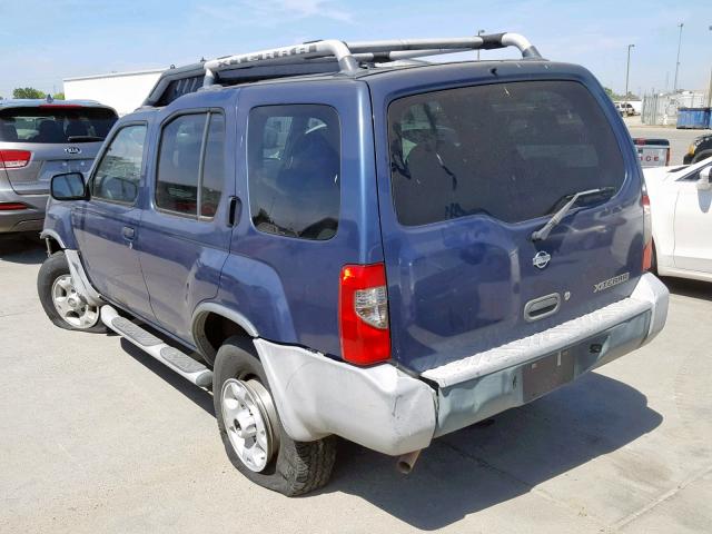 5N1ED28YXYC606623 - 2000 NISSAN XTERRA XE BLUE photo 3