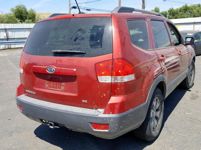 KNDJJ741695037745 - 2009 KIA BORREGO LX RED photo 4