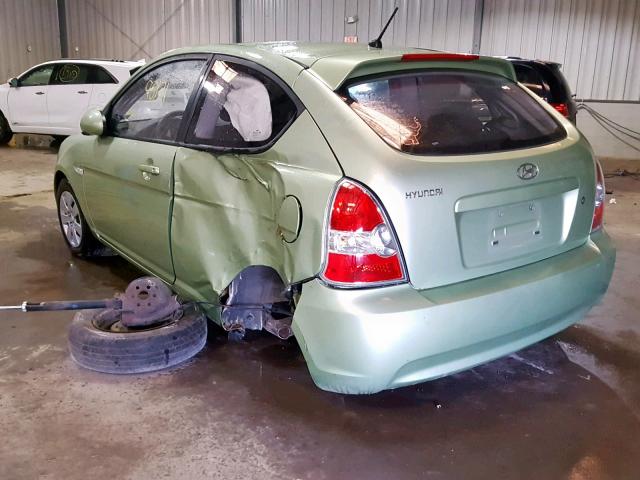 KMHCM36C18U056159 - 2008 HYUNDAI ACCENT GS GREEN photo 3