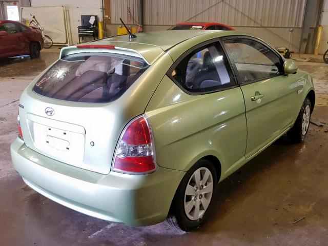 KMHCM36C18U056159 - 2008 HYUNDAI ACCENT GS GREEN photo 4