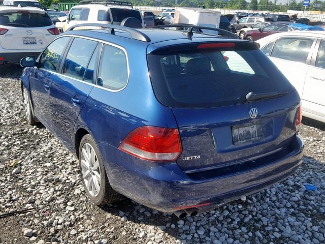 3VWML7AJ8DM620460 - 2013 VOLKSWAGEN JETTA TDI BLUE photo 3