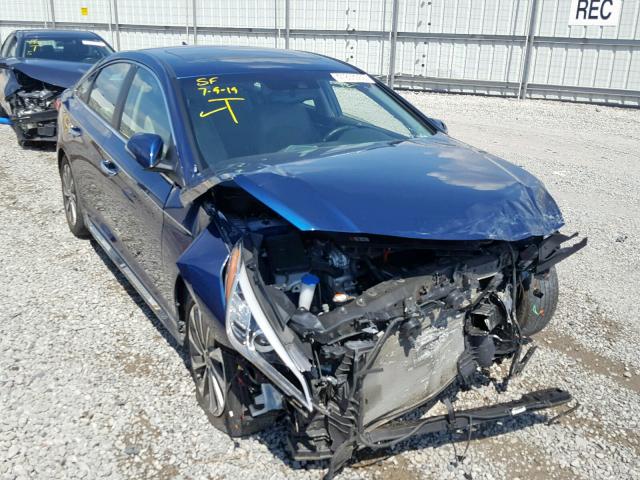 5NPE34AFXHH438594 - 2017 HYUNDAI SONATA SPO BLUE photo 1