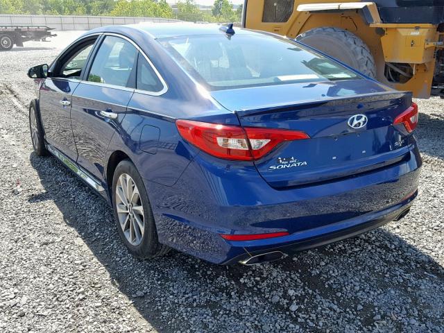 5NPE34AFXHH438594 - 2017 HYUNDAI SONATA SPO BLUE photo 3