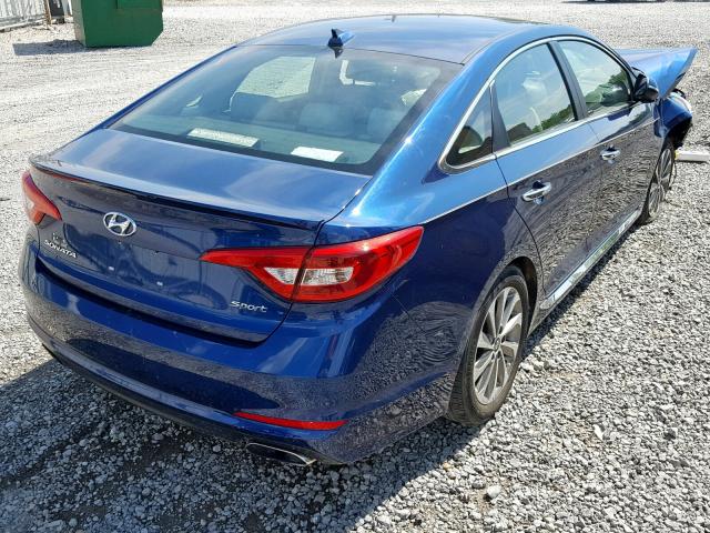 5NPE34AFXHH438594 - 2017 HYUNDAI SONATA SPO BLUE photo 4